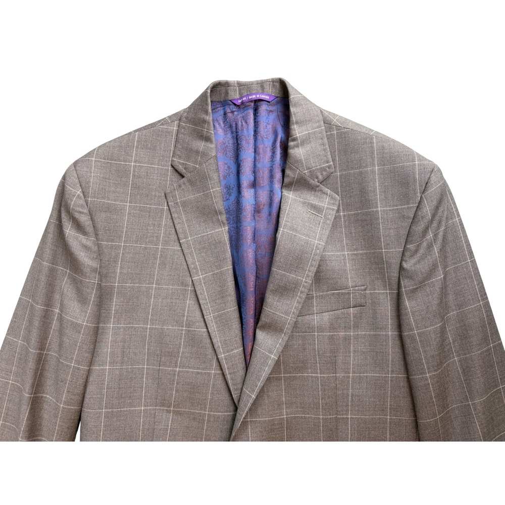Ted Baker Endurance 40R Gray Windowpane Wool Sport Coat Blazer‎ JAYCI - Picture 4 of 12